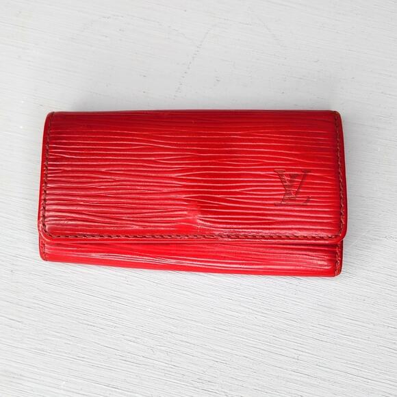 Louis Vuitton Red Epi Leather Four Key Holder with Certificate of Authenticity - Picture 1 of 9